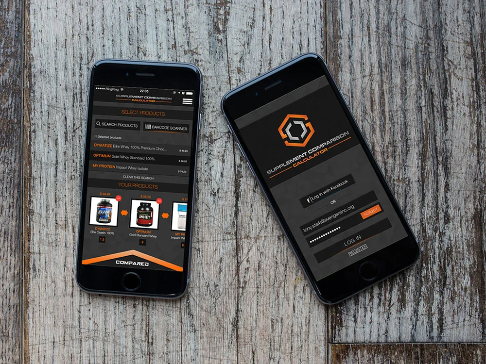 Supplement Comparison Calculator, App Design